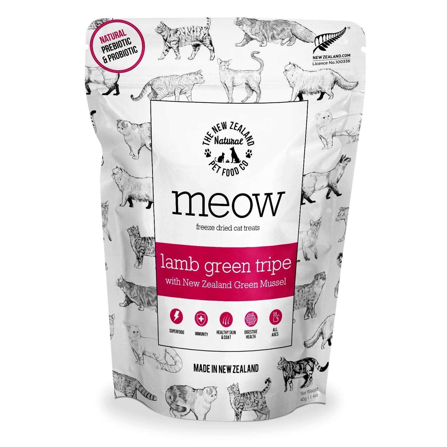 The New Zealand Natural Pet Food Co. Meow Lamb Green Tripe Freeze Dried Cat Treat - Pet Supplies online store