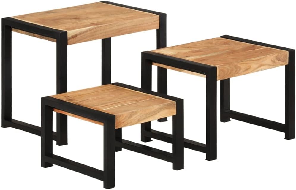 Home Decor Sofa Table, Rustory Farmhouse Console Table, Nesting Tables 3 pcs for Bedroom, Living Room, Sofa Couch, Hall, Solid Wood with Sheesham Finish