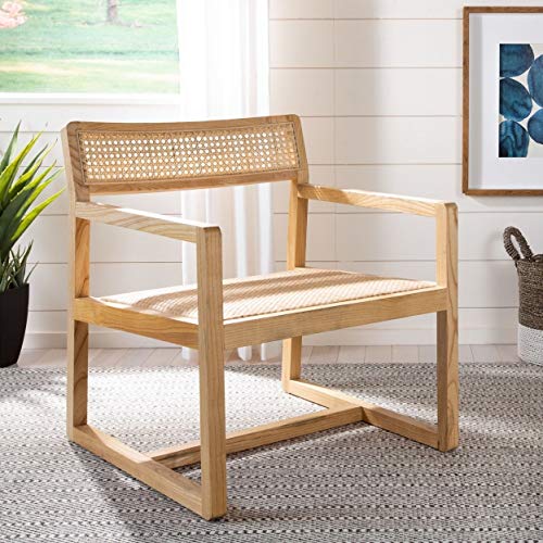 Safavieh Home Lula Coastal Black and Natural Cane Accent Chair