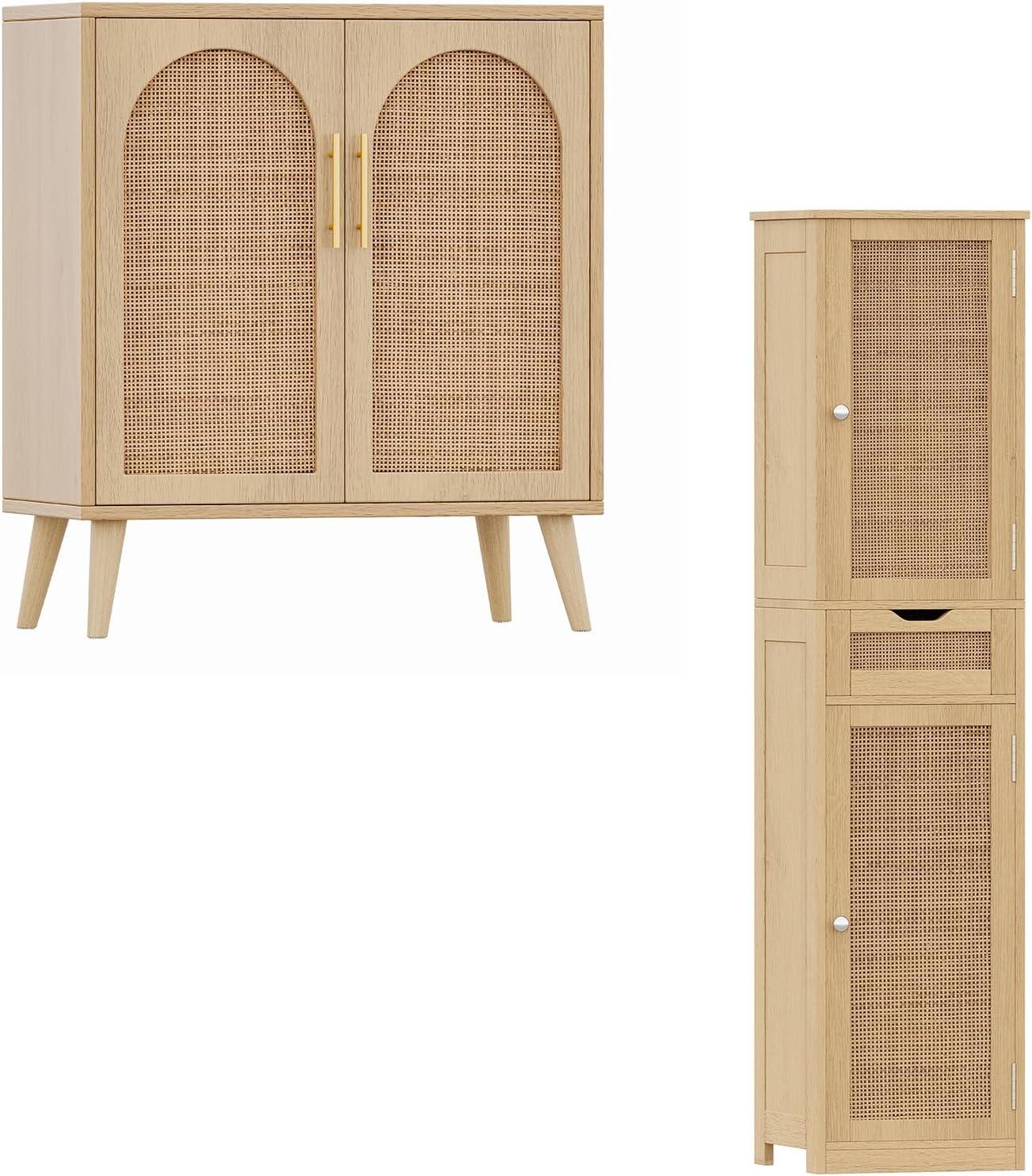 Rovaurx Rattan Storage Cabinet with Doors, 67