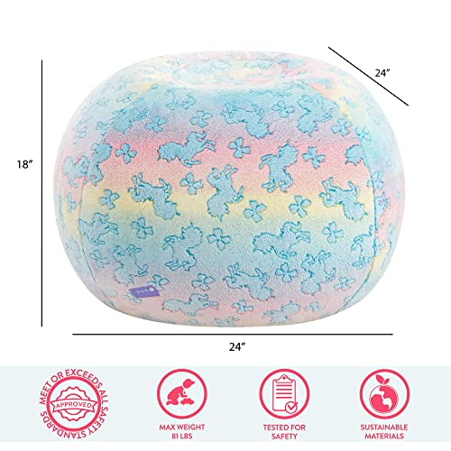 Idea Nuova Nickelodeon Jojo Siwa Embossed Faux Fur Round Bean Bag Chair for Kids,24