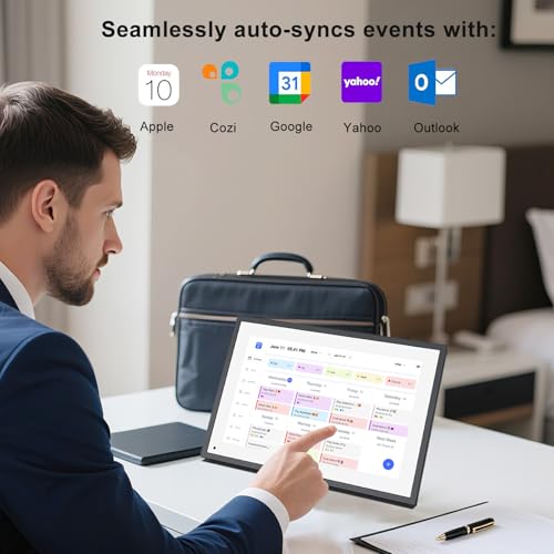 10.1 inch Wall Planner Digital Calendar & Chore Chart, Smart Touchscreen Interactive Display for Family Schedules, Hearth Display Digital Calendar, Great for Organizing Your 2025 Calendar