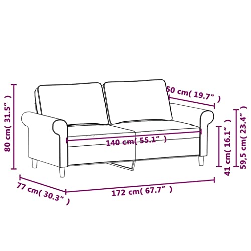 2-Seater Sofa Light Gray 55.1