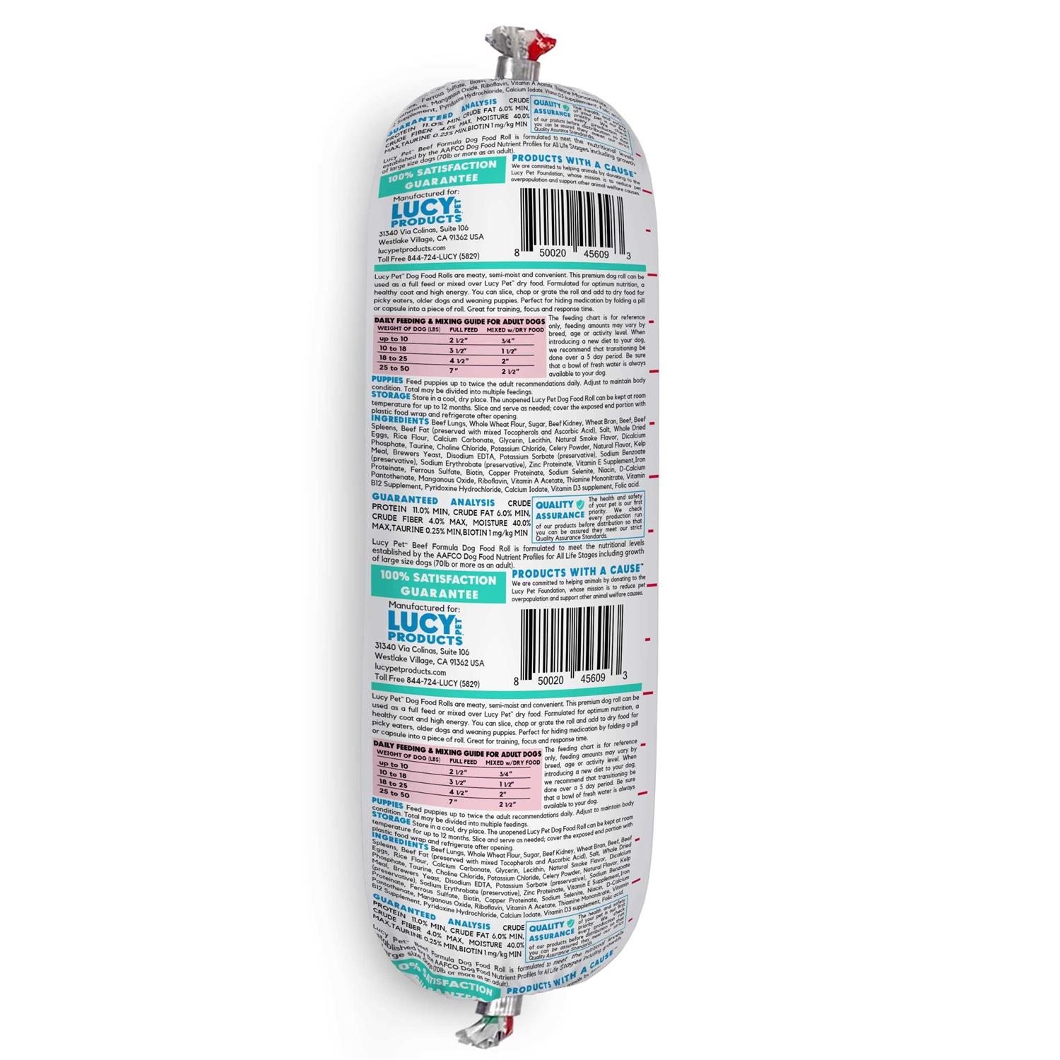 Lucy Pet Products Beef Dog Food Roll - Pet Supplies online store