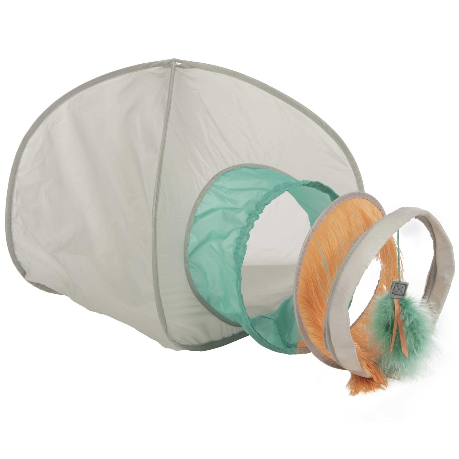 SmartyKat Fringe Frenzy Cat Hideout with Tunnel Cat Toy Entrance - Pet Supplies online store