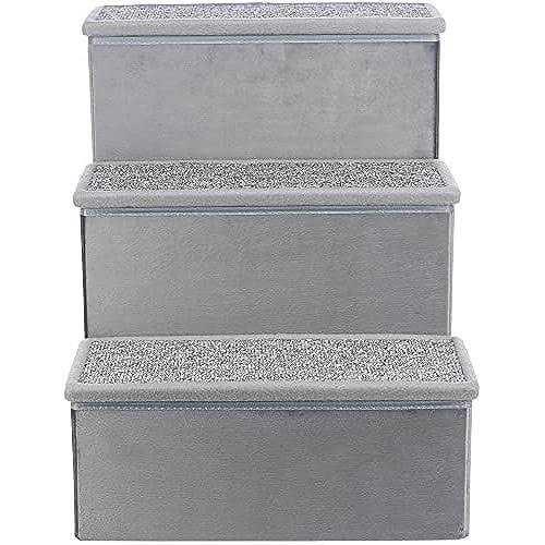TRIXIE Velour Foldable 3-Step Pet Stairs with Storage - Pet Supplies online store