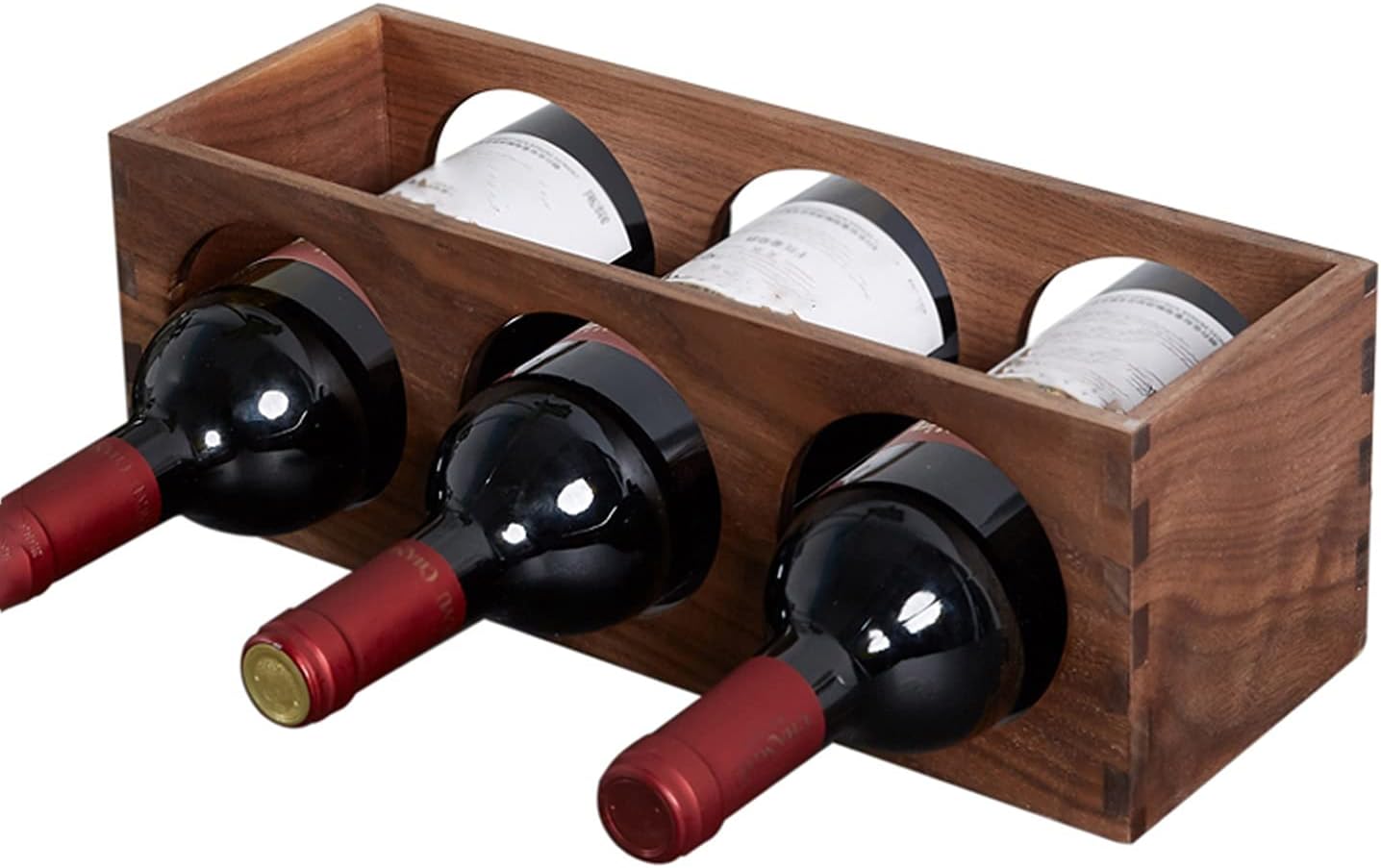 Wine Holder Wine Rack Wood Wine Storage Racks Countertop Stores 3 Bottles of Wine - Sleek and Chic Looking - Minimal Assembly Required Wine Rack