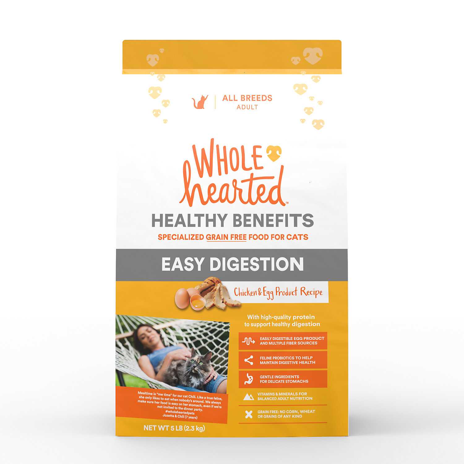 WholeHearted Healthy Digestion Chicken and Egg Product Recipe Dry Cat Food, 5 lbs. - Pet Supplies online store