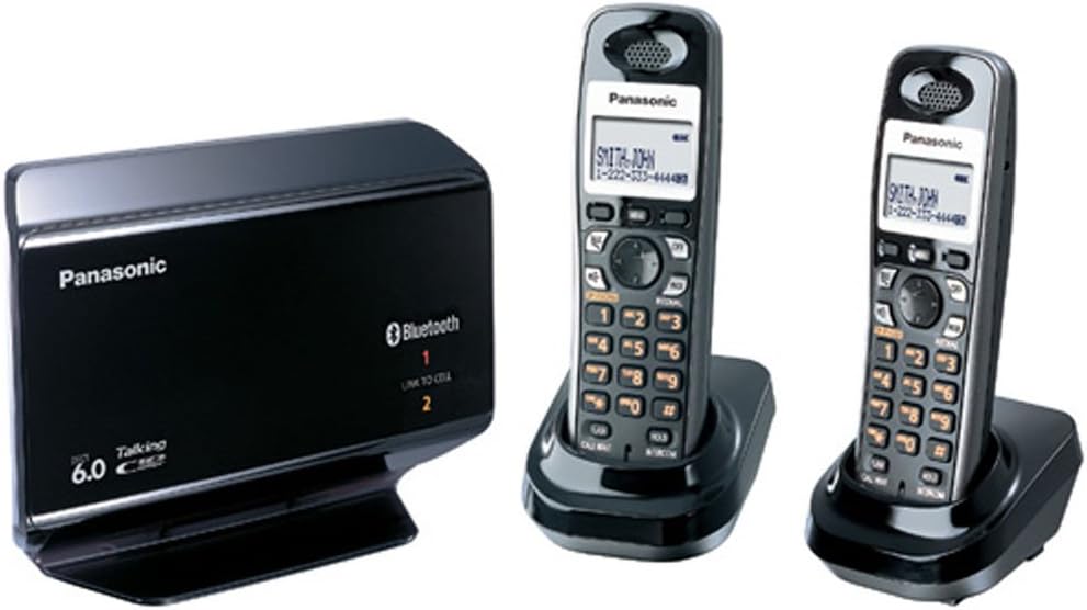 Panasonic Link-to-Cell Expandable Bluetooth-Enabled DECT 6.0 Phone System with 2 Handsets