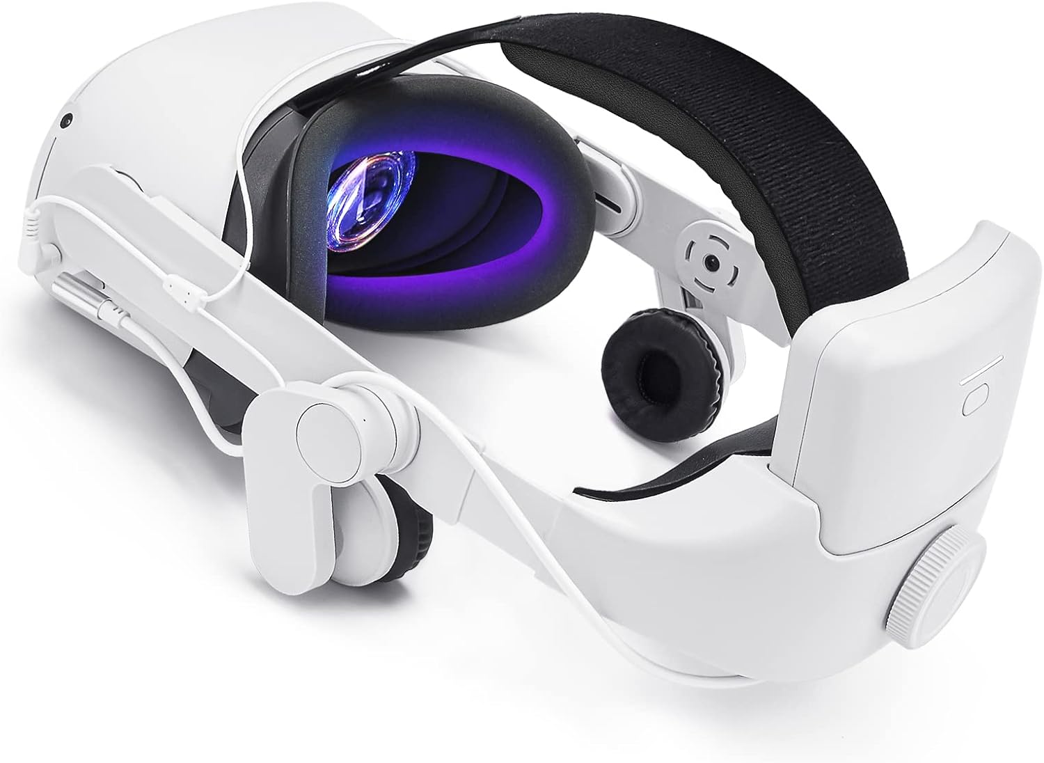 TechKen Headphone Head Strap for Oculus/Meta Quest 2, M3 Plus On-Ear Audio Elite Strap Accessories with 8000mAh Battery Pack for Enhanced Sound Effects and Increased Immersion in VR Playtime Comfort