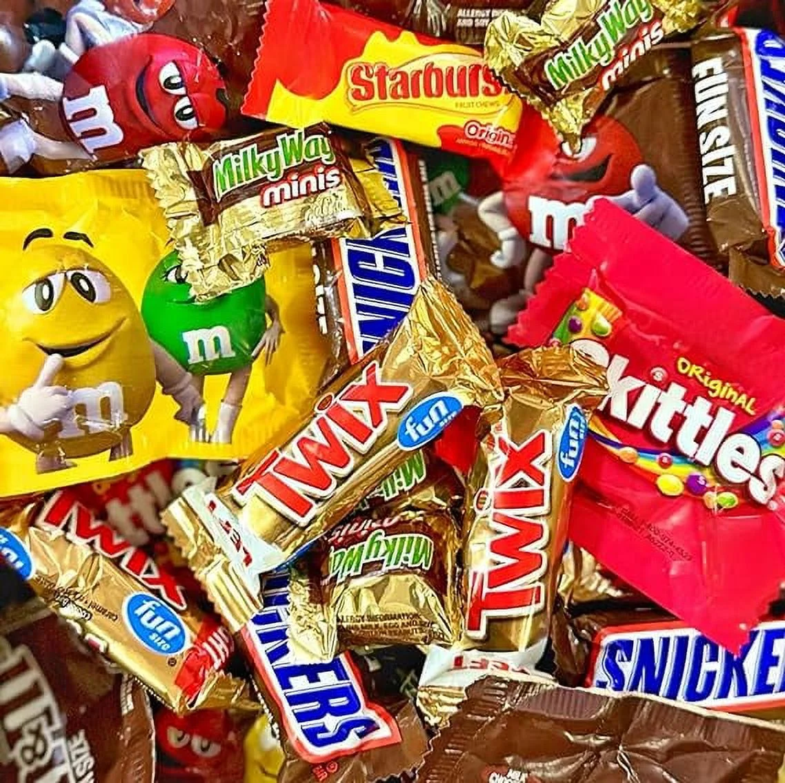 West End Foods Chocolate Candy (4 Pound) Bundle with Twix, Snickers, Milky Way, M&M's Milk & Peanut, Skittles, Starburst, Pinata Filler Party Favors