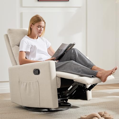 Small Manual Recliner Chair Win Back Single Sofa,Adjustable Reclining Fabric Single Lazy Boy Accent Sofa，Removable Cushion for Living Room, Bedroom (Gray)