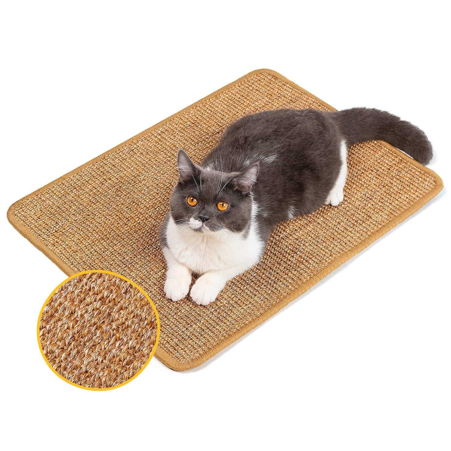 Conlun Cat Scratcher Mat,Natural Sisal Cat Scratch Pad,Horizontal Floor Cat Scratching Pads Rug for Indoor Cats Grinding Claws Nails,Cat Furniture - Pet Supplies online store