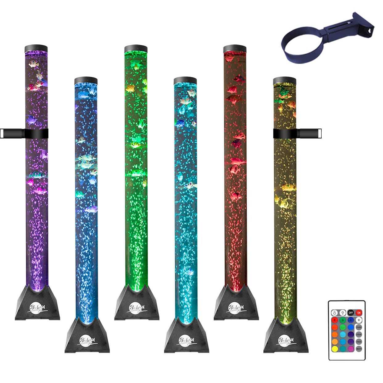 Brewish 4FT Sensory LED Water Bubble Fish Tube Floor Lamp with 20 Color Changing Light Effects– Fake Aquarium Tank Night Light and Gift for Kids - Pet Supplies online store