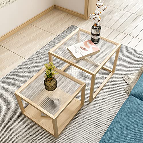 Side Table Modern Glass Nest for Living Room, Bedroom, Reception Room As Coffee Table Side Table End Table, Stackable Space-Saving Nesting Tables Corner Table (Color : Style2)