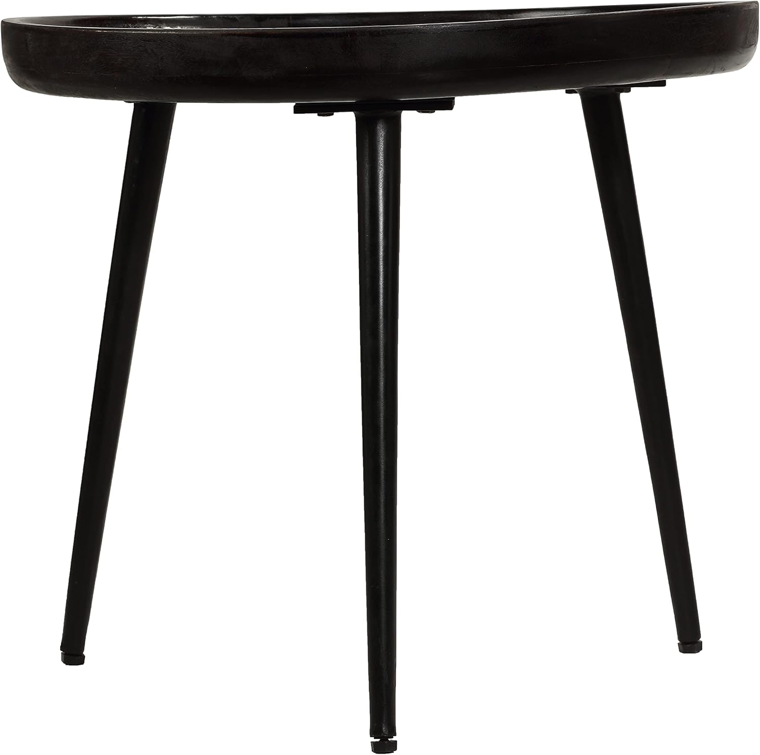 Bare Decor Manitoba Side Table in Solid Mango Wood, Round 15