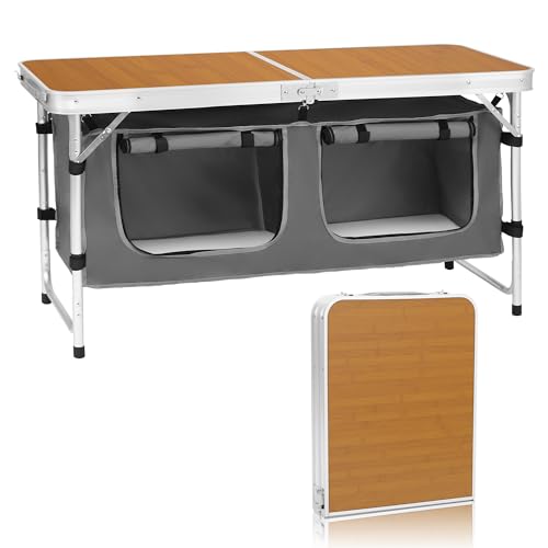 Camping Folding Aluminum Table with Adjustable Legs for Outdoor Travel Beach, Backyards, BBQ, Party and Picnic Foldable Table