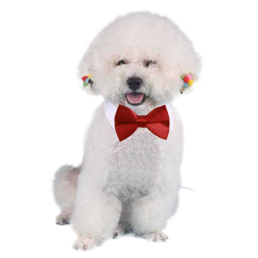 4 Pieces Pets Dog Cat Bowtie Pet Costume Adjustable Formal Necktie Collar for Cats Small Dogs Puppy Grooming Accessories - Pet Supplies online store