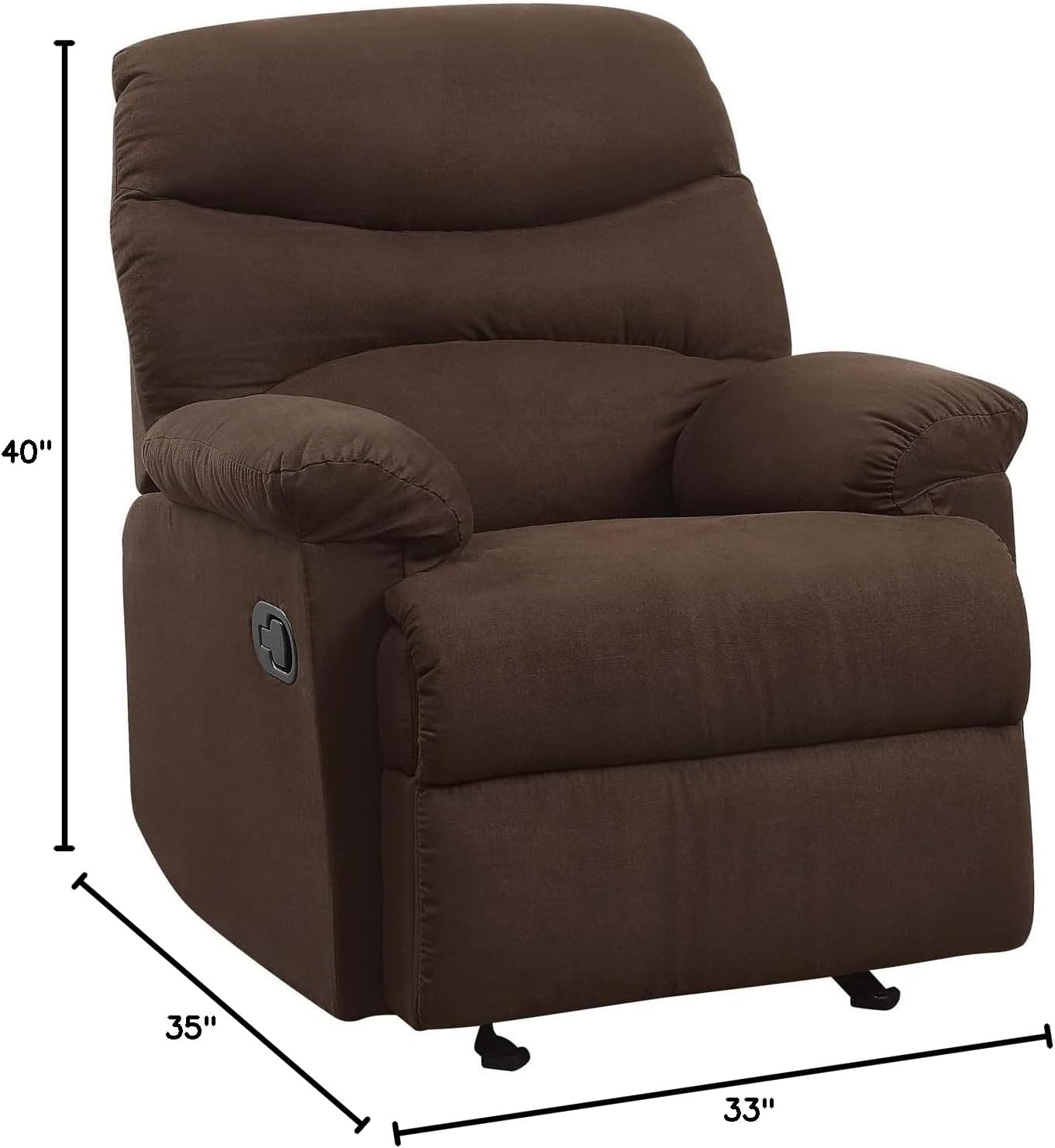 Brown Chair Modern, Massage Chairs for Home Recliners Armchair Microfiber Comfy Furniture for Living Room 33