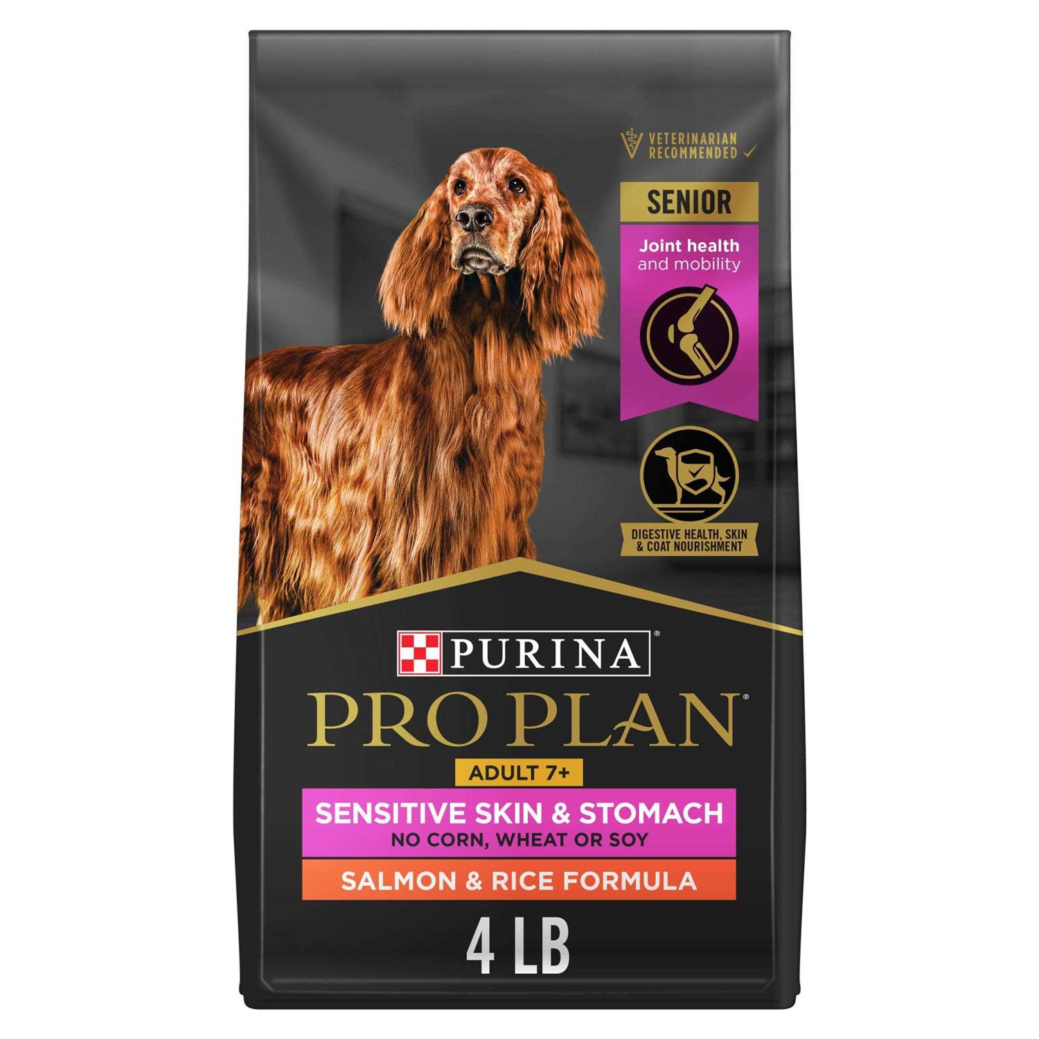 Purina Pro Plan Sensitive Skin & Stomach Salmon & Rice Formula Senior Dry Dog Food - Pet Supplies online store