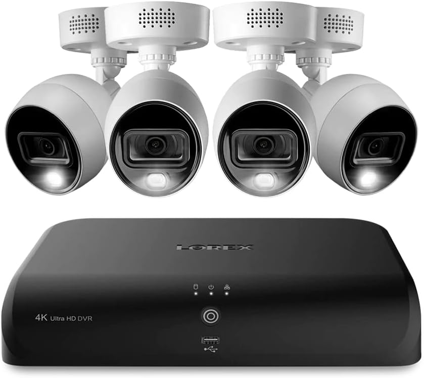 Lorex D4K2AD-84-C883 4K 8-Channel 2TB Wired DVR System with 4X Active Deterrence Bullet Cameras