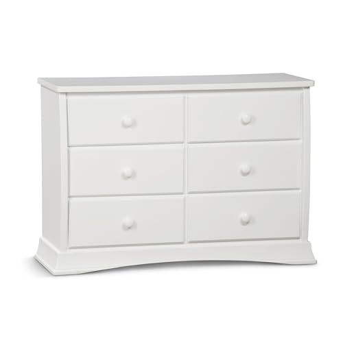 Delta Children Bentley 6 Drawer Dresser with Interlocking Drawers - Greenguard Gold Certified, White
