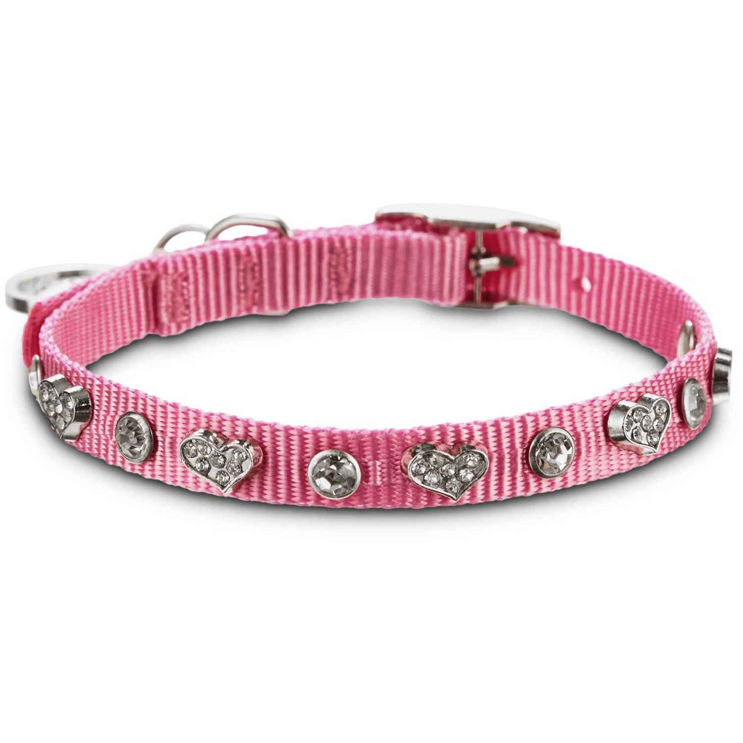 YOULY Pink Heart Bling Dog Collar - Pet Supplies online store