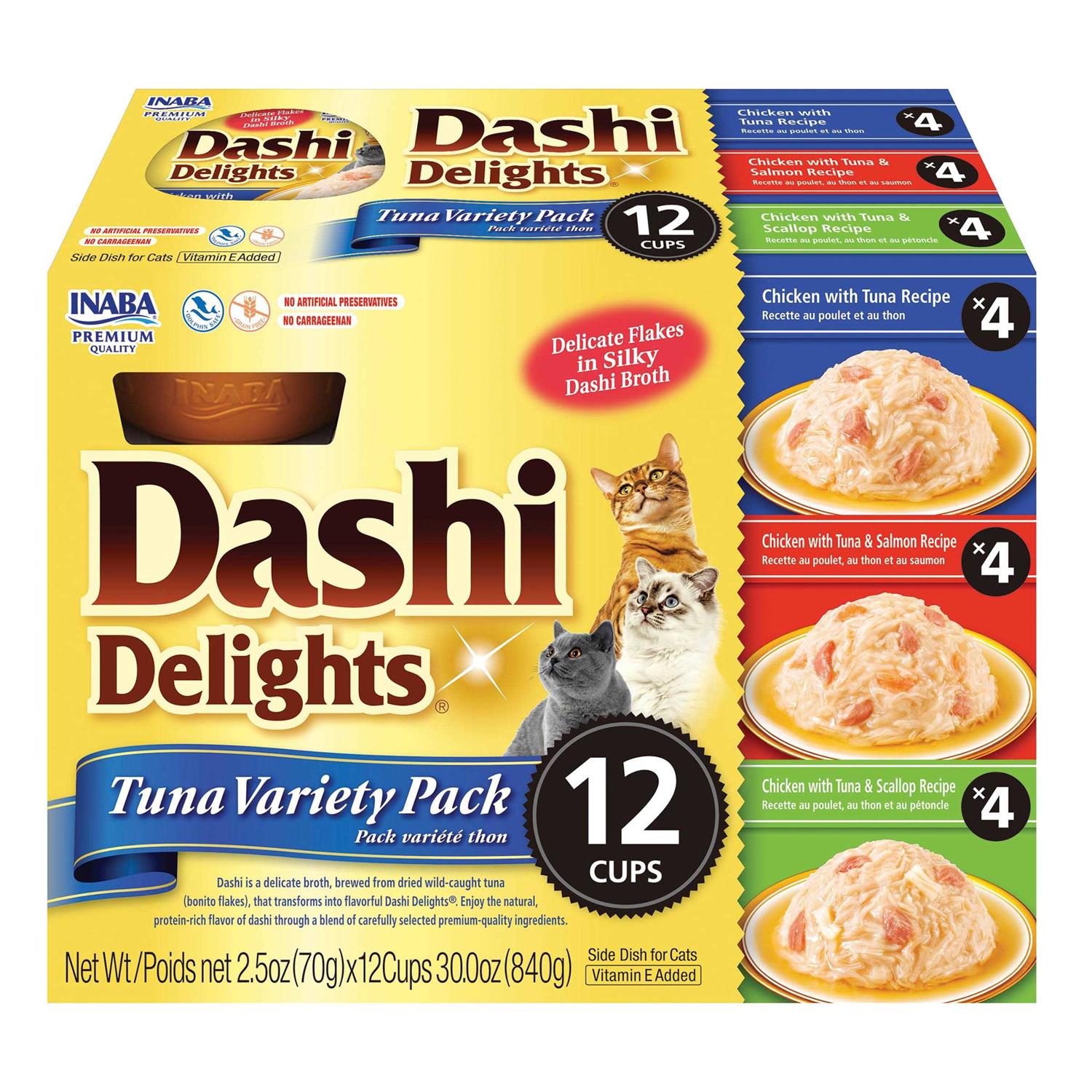 Inaba Dashi Delight Flavored Variety Pack Bits in Broth Cat Food Topping - Pet Supplies online store