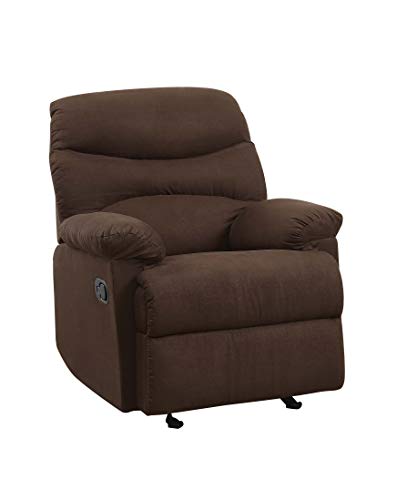 Rocker Glider Recliner (Motion), Home Theater Seating Manual Chair, Microfiber Single Sofa for Living Room Screeningroom, Chocolate