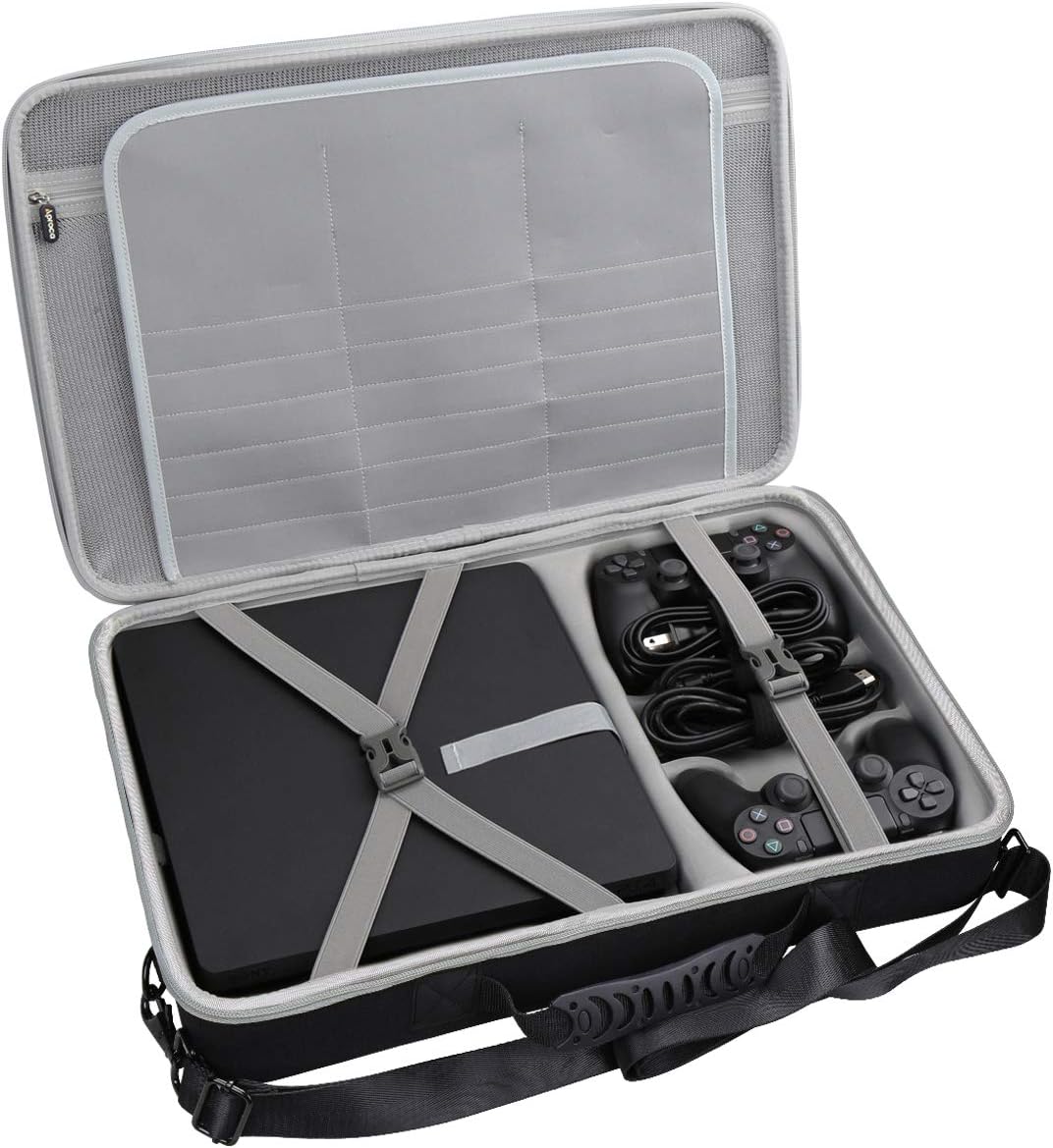 Aproca Hard Carrying Case Compatible With Sony PlayStation 4 Slim (PS4 Slim) 1TB Console (Black)