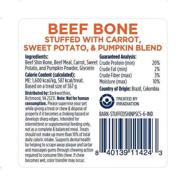 Barkworthies Shin Bone Stuffed - Pet Supplies online store