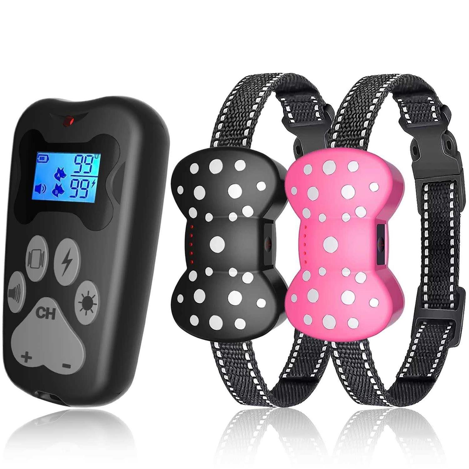 Shock collar for 2 Dogs, Rechargeable Electric Dog Training collar, 3000Ft Remote Range Dog Training collar with Beep Vibration and Shock - Pet Supplies online store