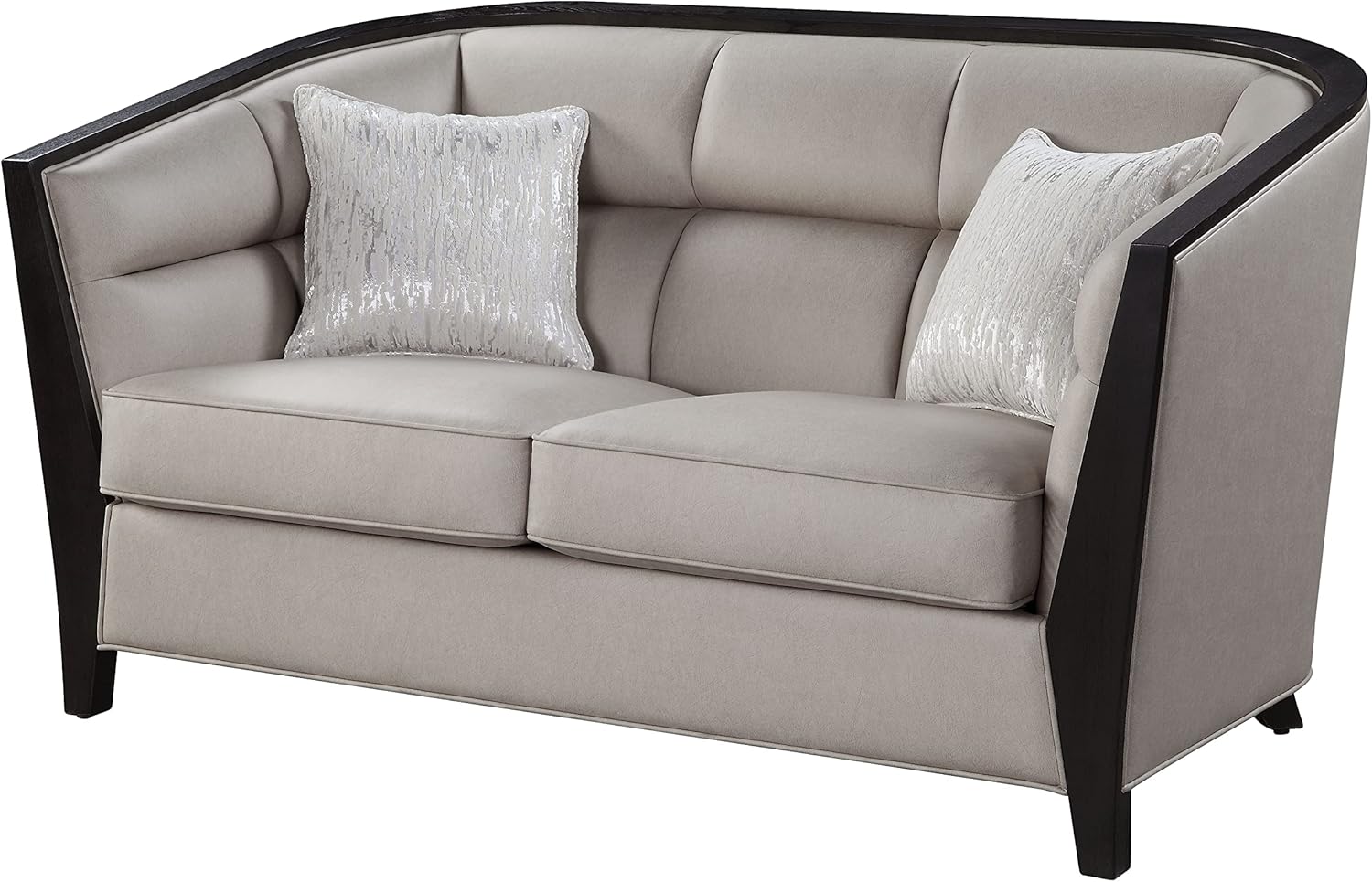 Acme Zemocryss Loveseat with 2 Pillows in Beige Fabric