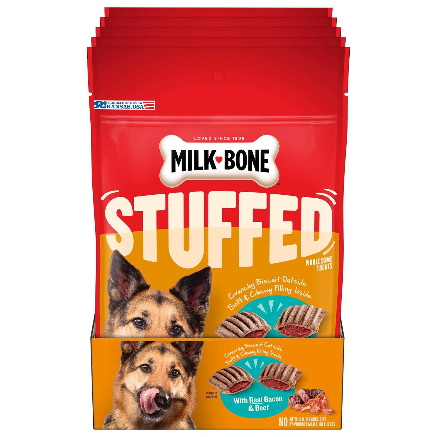 Milk-Bone Stuffed Dog Treats Bacon & Beef - Pet Supplies online store