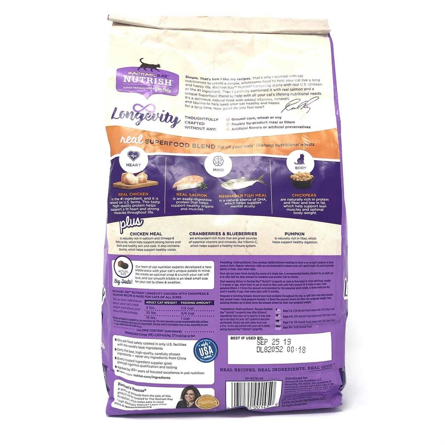 Rachael Ray Nutrish Longevity Dry Cat Food - Pet Supplies online store