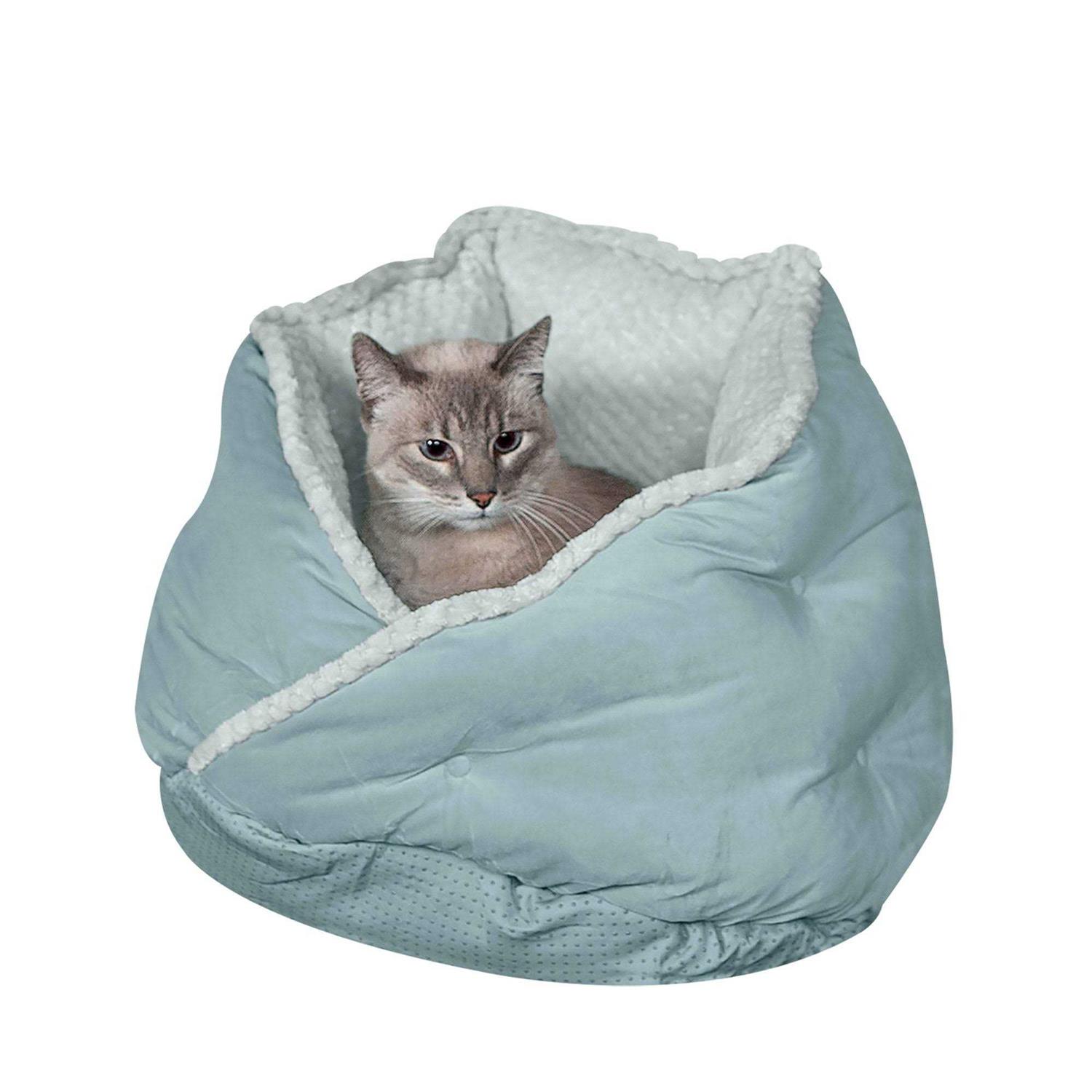 FurHaven Minky Faux Fur Velvet Calming Hug Bed - Pet Supplies online store