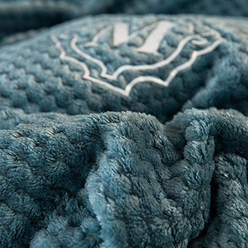 Flannel Duvet Cover Double,Autumn and Winter Thick 9 catties Velvet Milk Flannel Four-Piece Bedding Quilt Cover Blanket Three-Piece Student-Peacock Blue_1.5-1.8m Bed