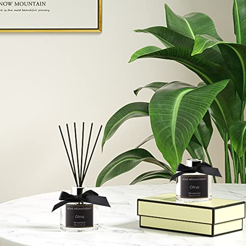 NEVAEHEART Premium Reed Diffuser Set | Citrus Scented Sticks Diffuser | Reed Diffuser for Bedroom Bathroom Living Room | Oil Diffuser & Diffuser Sticks | Beautiful Home Décor Makes a Great Gift