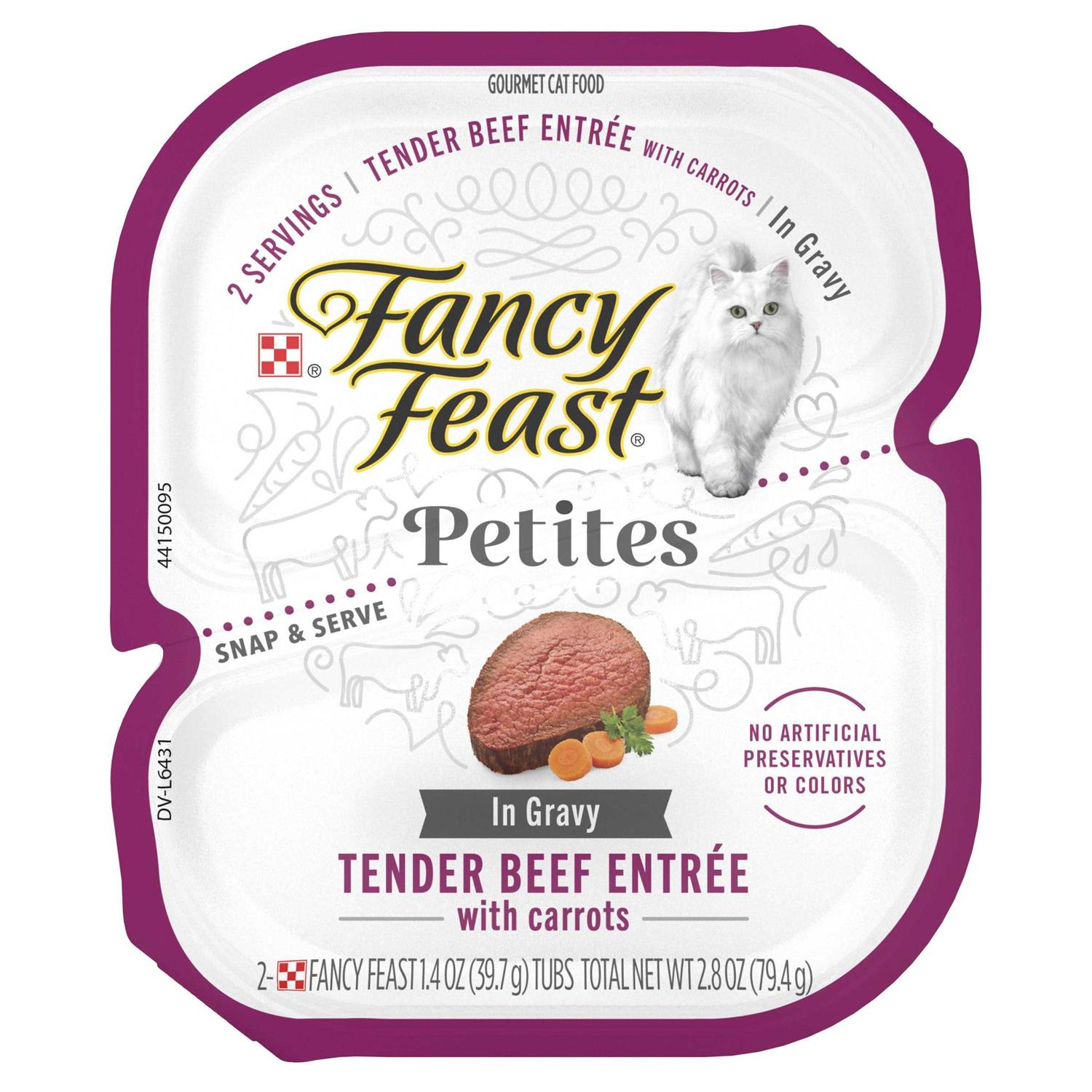 Purina Fancy Feast Petites Gravy Wet Cat Food Tender Beef with Carrots - Pet Supplies online store