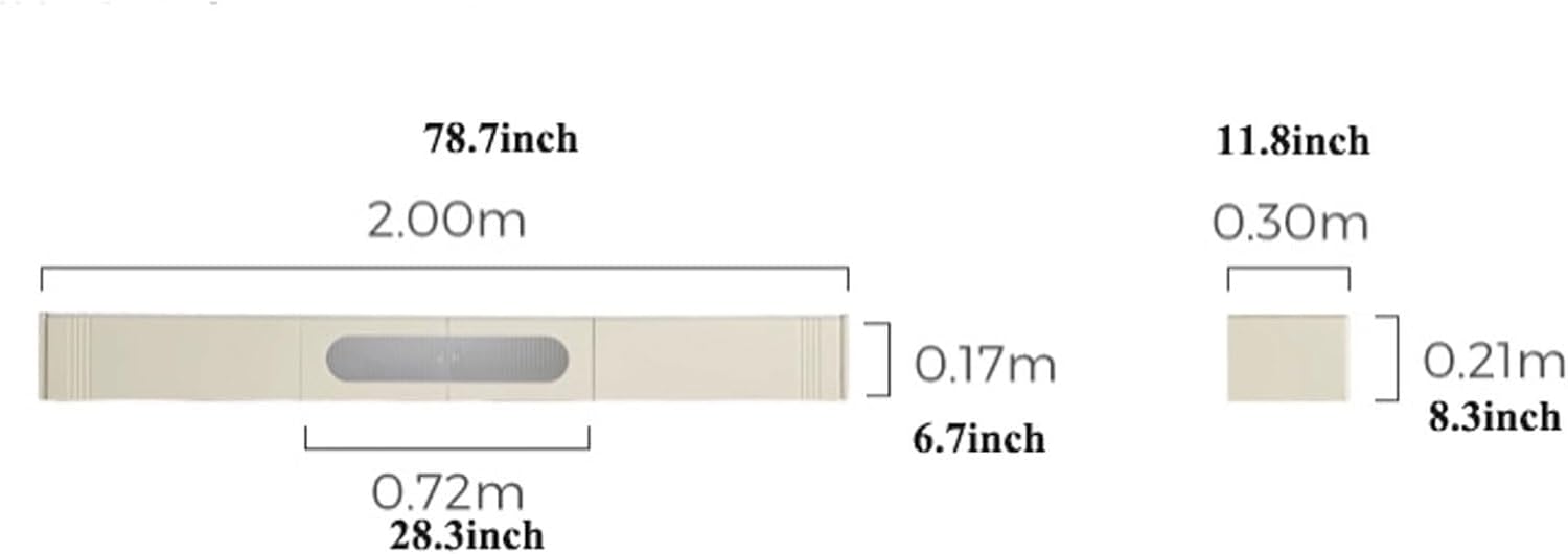 Television Stands Modern Floating TV Cabinet with Door and 2 Drawers, Narrow TV Stand Shelf Wall-Mounted Floating Stand for TVs, 78.7 Inch, Cream White Floating TV Console