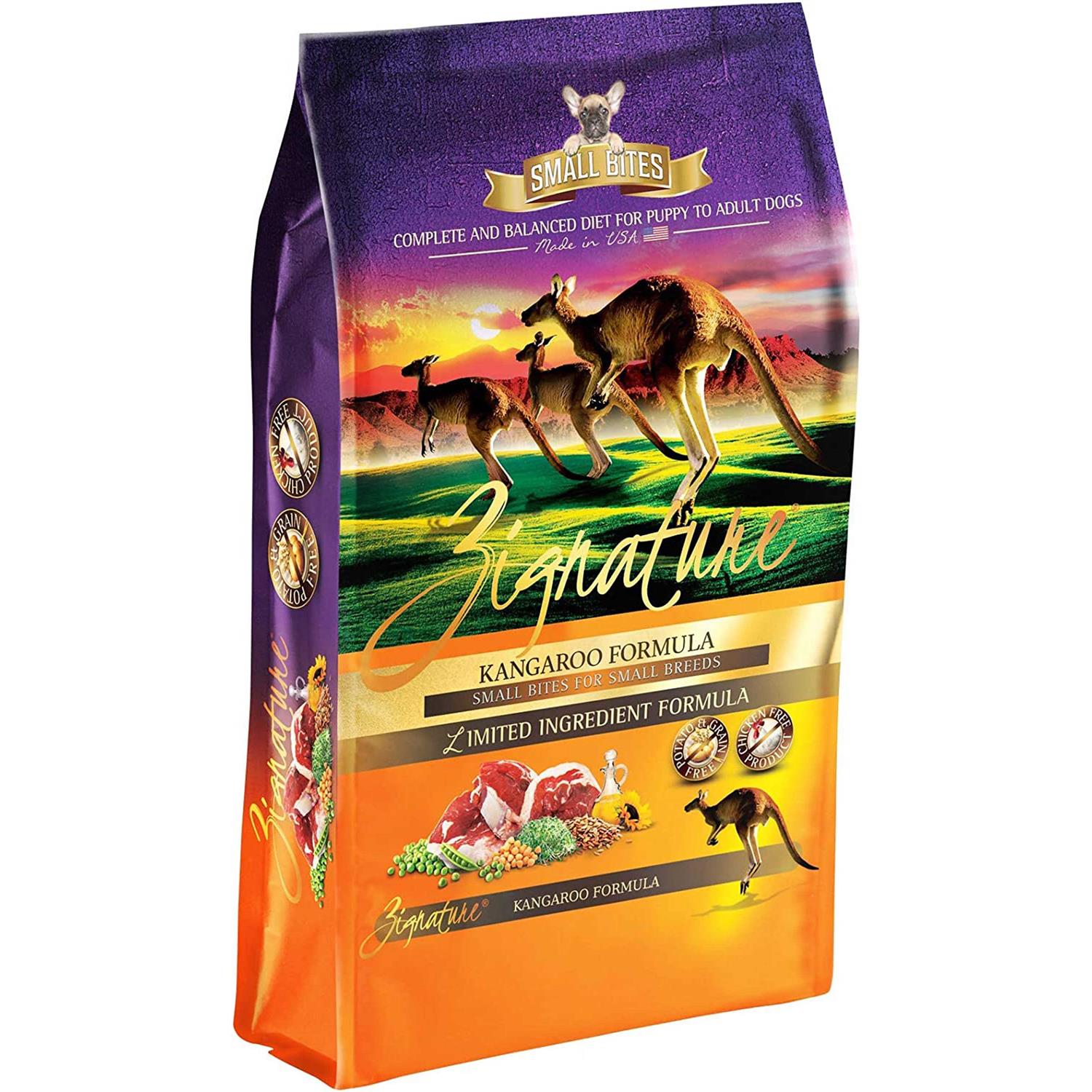 Zignature Kangaroo Formula Small Bites Dry Dog Food - Pet Supplies online store