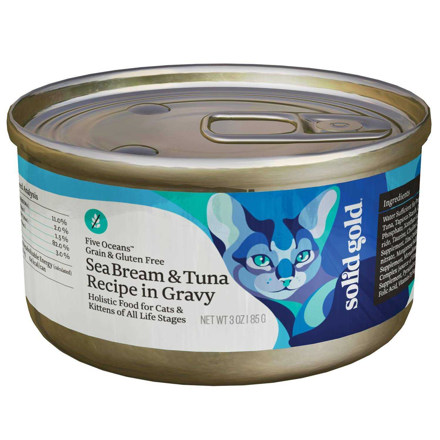 Solid Gold Canned Cat Food Five Oceans Tuna Recipe in Gravy - Pet Supplies online store