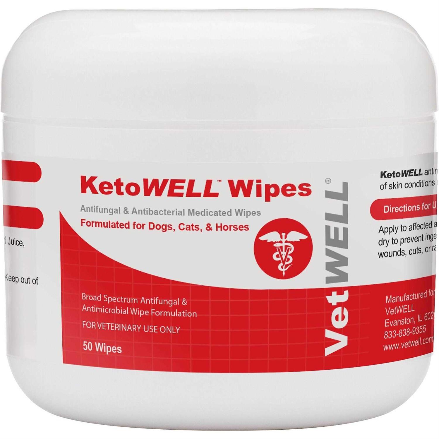 VetWELL Ketowell Topical Wipes with Ketoconazole for Dogs & Cats Medicated Pet Wipes - Pet Supplies online store