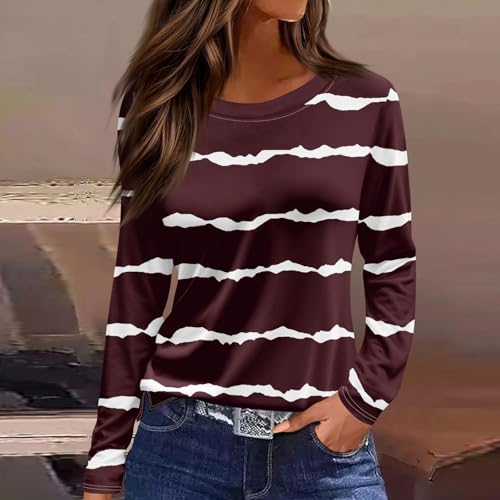 Long Sleeve Shirts for Women Women Summer Shirt Dressy Casual Blouses Floral Print Basic Tees Versatile T-Shirts