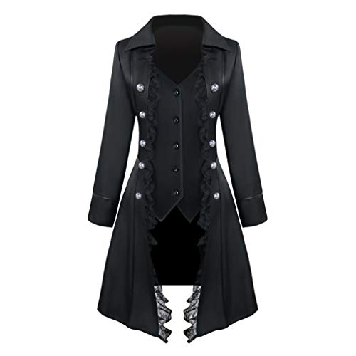 Women Renaissance Steampunk Jacket vintage Medieval Halloween Costumes Gothic Victorian Pirate Tailcoat Frock Coat