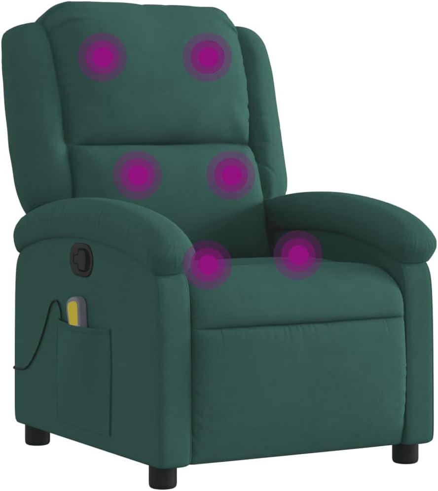 Accent Chair Arm Chair Living Room Chairs,Sleeper Sofa Massage Recliner Chair Dark Green Velvet,for Apartment Living and Home Office