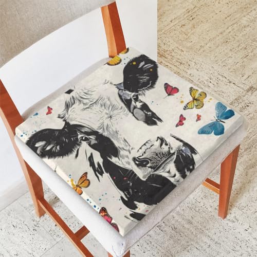 Dinosaur Memory Foam Chair Cushion for Dining Chair Comfortable Funny Dino Seat Cushion Non Slip Kitchen Cafe Office Square Chair Pad