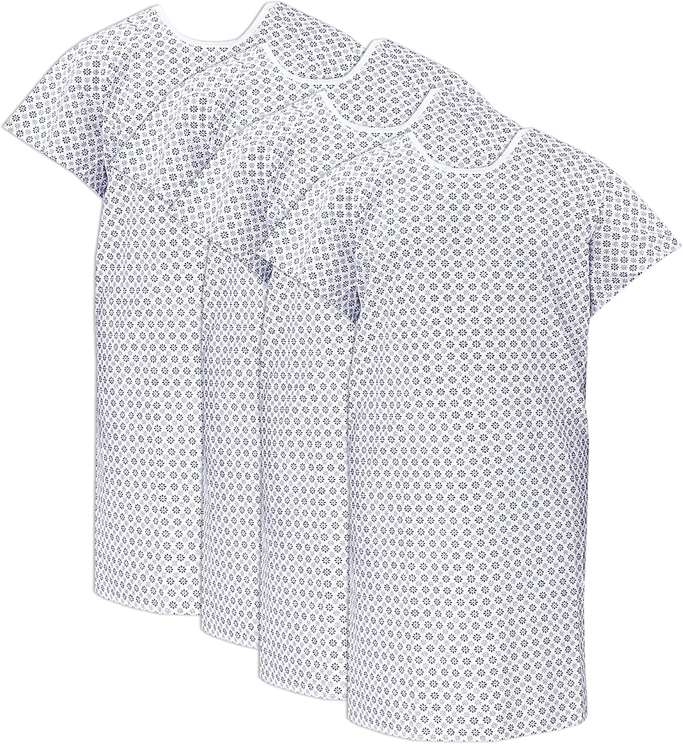 RUVANTI 4 Pack Hospital Gowns for Women/Men - Medical Patient - Elderly Women - Plus Size - Home Care - Labor and Delivery/Nursing - Comfortably Fits Sizes up to 2XL