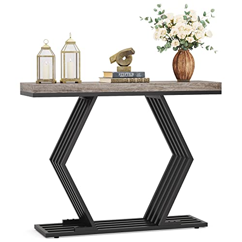 Modern Entryway Console Table,Black+Gold