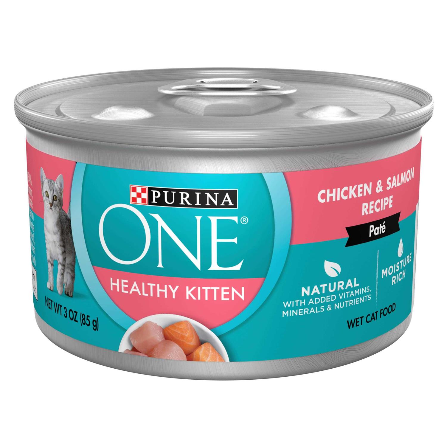 Purina ONE Healthy Kitten Grain Free Chicken & Salmon Pate Wet Cat Food - Pet Supplies online store